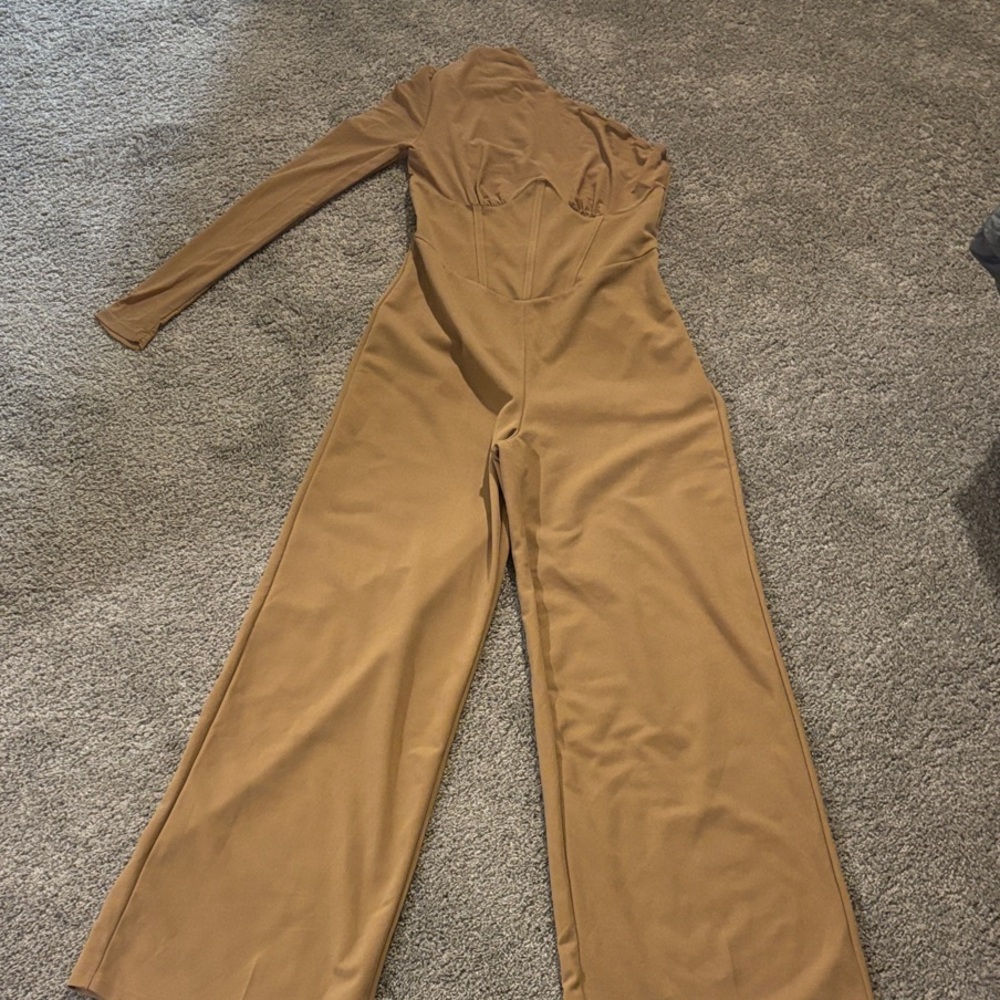Elegant Tan Jumpsuit